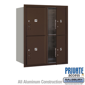 4C Horizontal Mailbox (Includes Master Commercial Locks) - 10 Door High Unit (37 1/2 Inches) - Double Column - Stand-Alone Parce