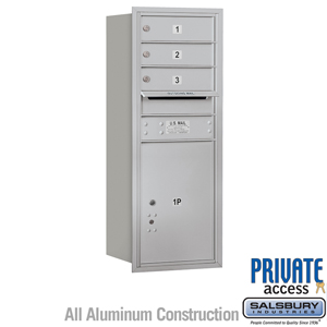 4C Horizontal Mailbox (Includes Master Commercial Lock) - 10 Door High Unit (37 1/2 Inches) - Single Column - 3 MB1 Doors / 1 PL