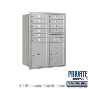 4C Horizontal Mailbox (Includes Master Commercial Locks) - 11 Door High Unit (41 Inches) - Double Column - 10 MB1 Doors / 2 PL5s