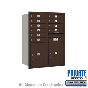 4C Horizontal Mailbox (Includes Master Commercial Locks) - 11 Door High Unit (41 Inches) - Double Column - 10 MB1 Doors / 2 PL5s