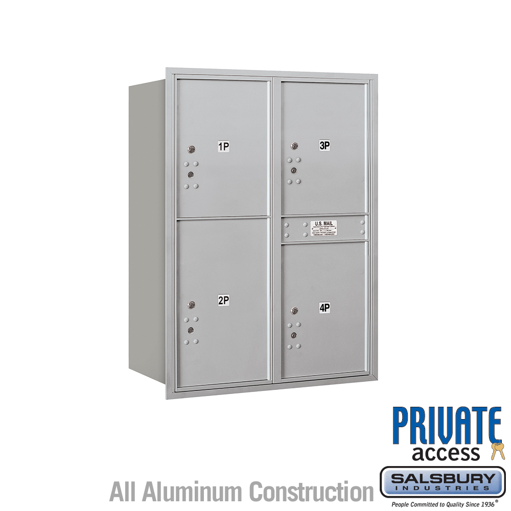 4C Horizontal Mailbox (Includes Master Commercial Locks) - 11 Door High Unit (41 Inches) - Double Column - Stand-Alone Parcel Lo