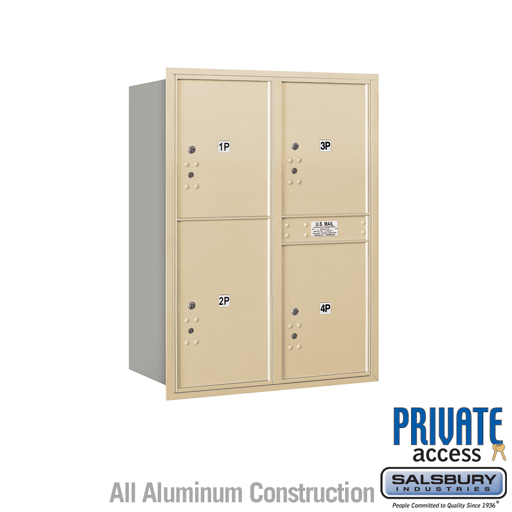 4C Horizontal Mailbox (Includes Master Commercial Locks) - 11 Door High Unit (41 Inches) - Double Column - Stand-Alone Parcel Lo