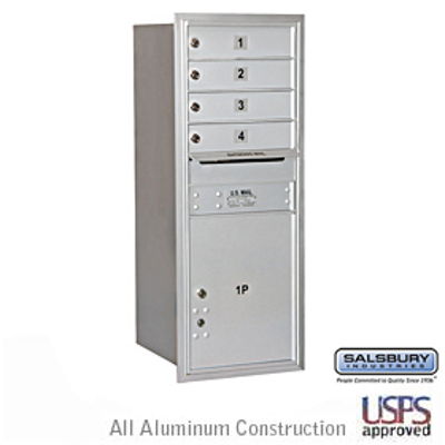 4C Horizontal Mailbox - 11 Door High Unit - Single Column - 4 MB1 Doors / 1 PL5 - Aluminum - Rear Loading - USPS Access