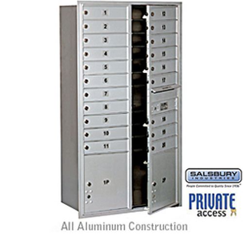 4C Horizontal Mailbox - Maximum Height Unit - Double Column - 20 MB1 Doors - Aluminum - Front Loading - Private Access