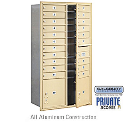 4C Horizontal Mailbox - Maximum Height Unit - Double Column - 20 MB1 Doors - Sandstone - Front Loading - Private Access