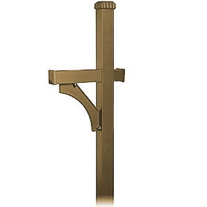 Deluxe Post - 1 Sided - In-Ground Mounted - for Designer Roadside Mailbox - Bronze