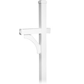 Deluxe Post - 1 Sided - In-Ground Mounted - for Roadside Mailbox - White