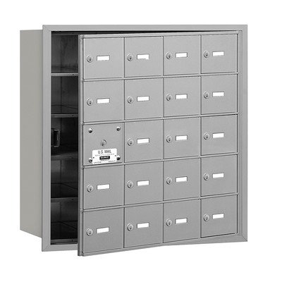 4B+ Horizontal Mailbox (Includes Master Commercial Lock) - 20 A Doors (19 usable) - Aluminum - Front Loading - Private Access