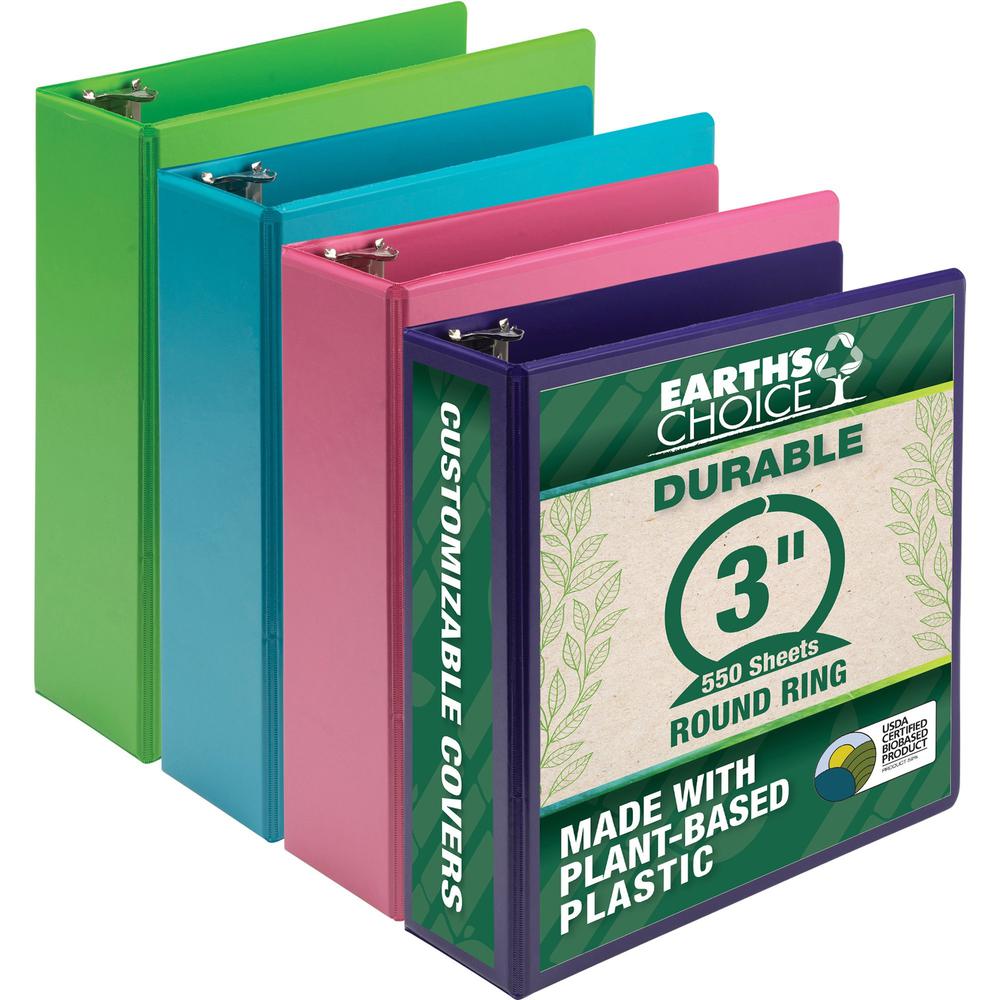 Samsill Earthchoice Durable View Binder - 3" Binder Capacity - Letter - 8 1/2" x 11" Sheet Size - 550 Sheet Capacity - 3 x Round