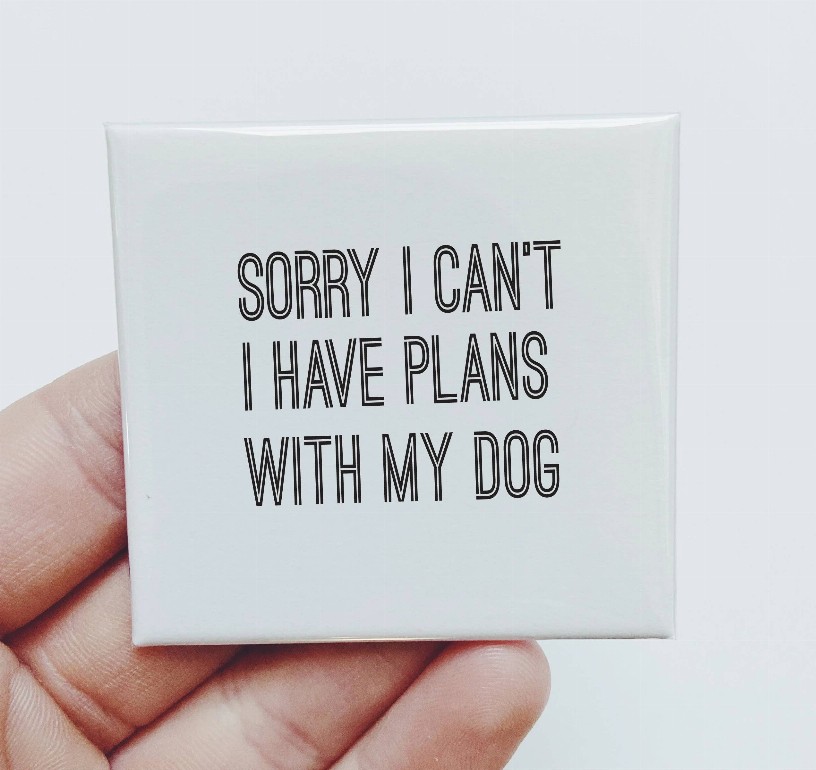 Sorry I Can't I Have Plans With My Dog Magnet