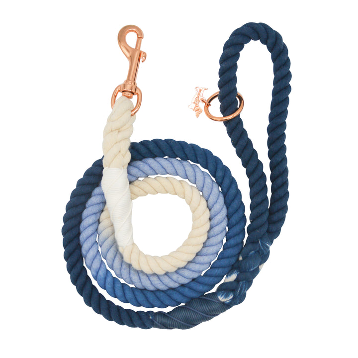 Rope Leash  5 Feet Multi  ombre blue