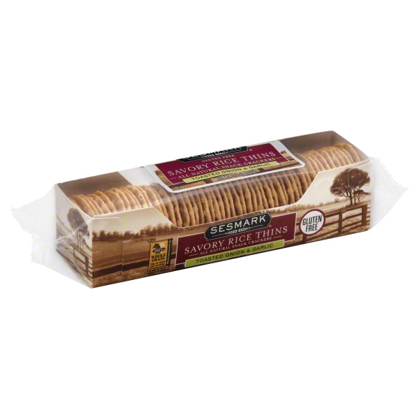 Sesmark Foods Toasted Onion & Garlic Savory Rice Thins (12x3.2 Oz)