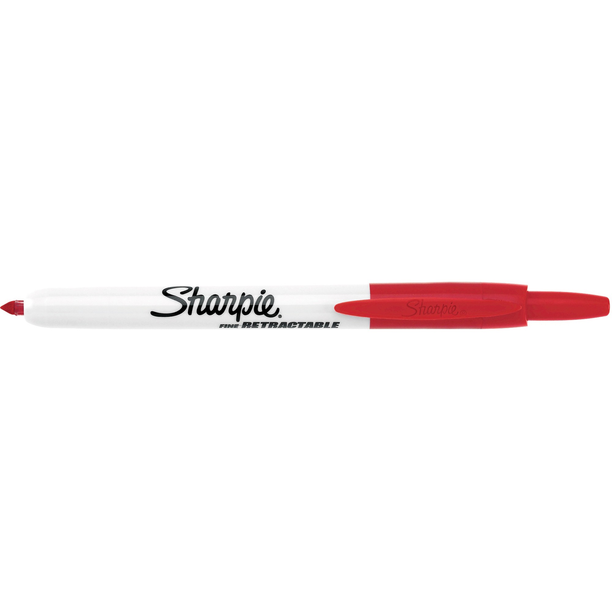 Sharpie Retractable Fine Point Permanent Marker - Fine Marker Point - Retractable - Red - 1 Dozen