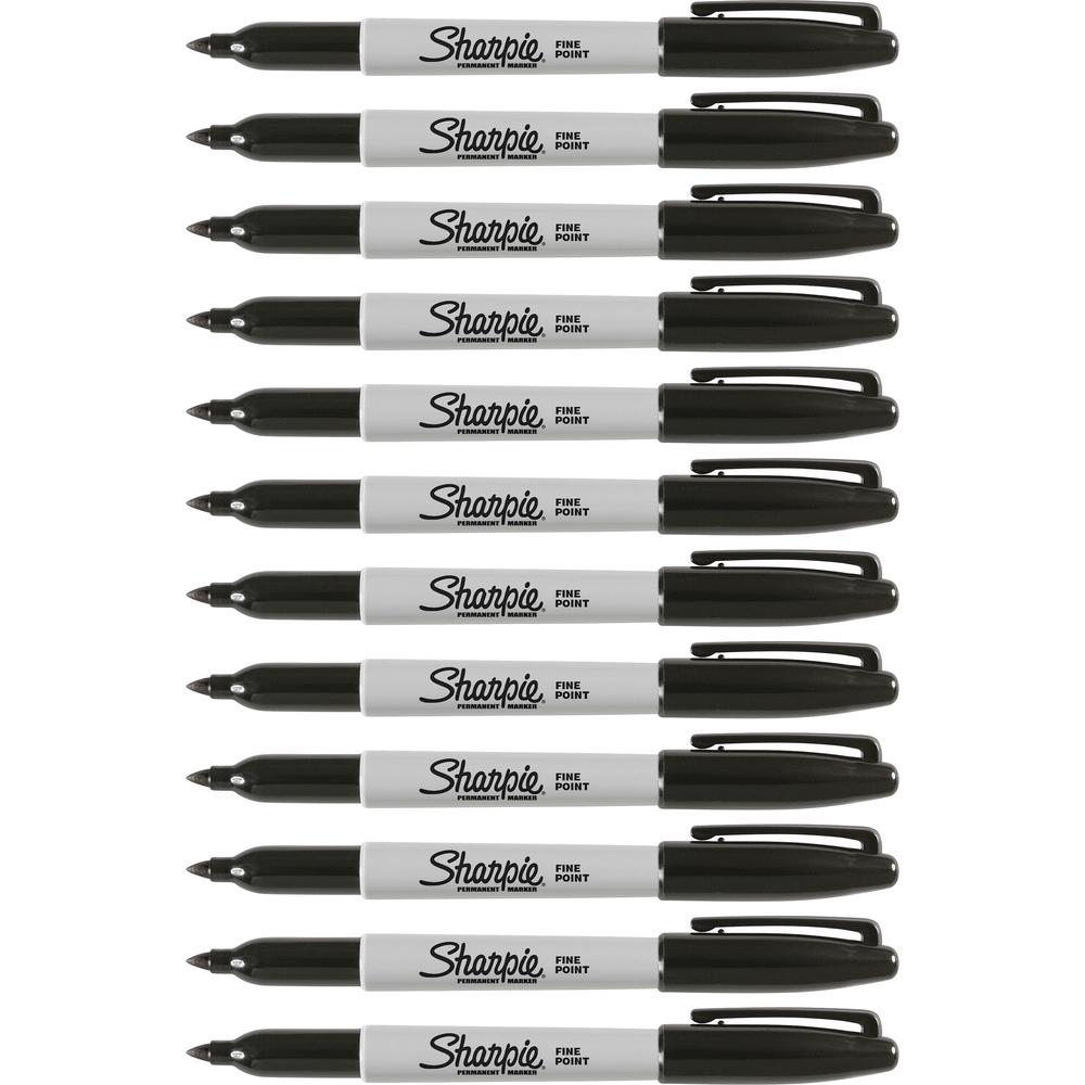 Sharpie Fine Point Permanent Ink Markers - Fine Marker Point - Black Alcohol Based Ink - 1 Dozen