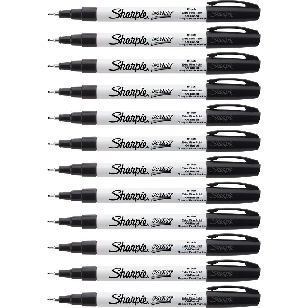 Sharpie Extra Fine oil-Based Paint Markers - Extra Fine Marker Point - Black Oil Based Ink - 12 / Box