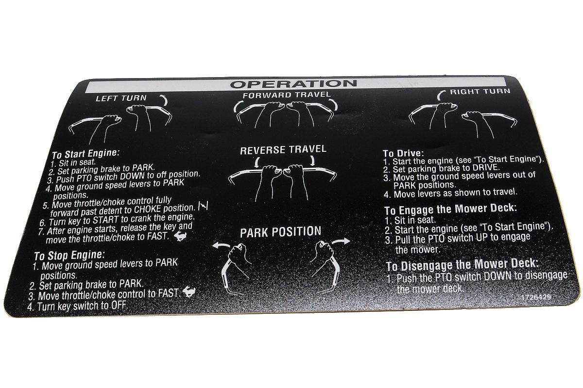 1726429Sm Decal-Operating Instr