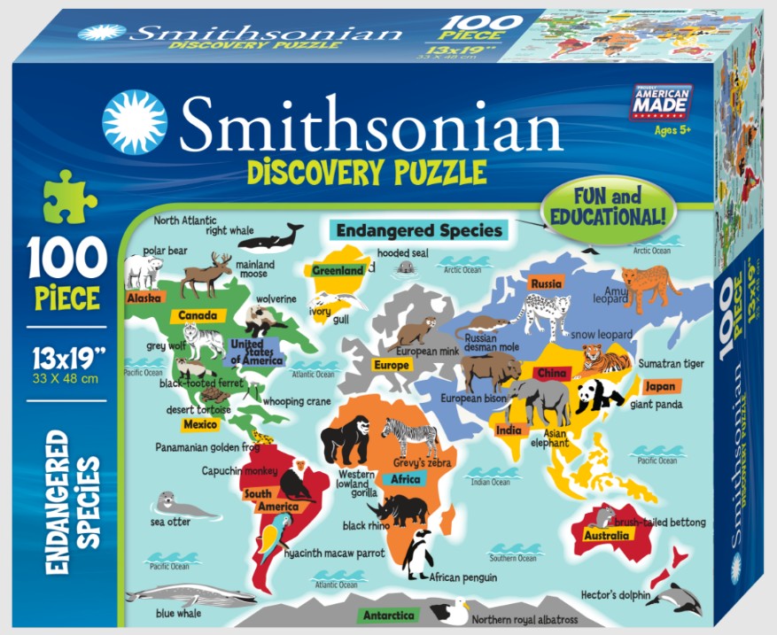 Smithsonian Discovery Puzzle - 13x19 Endangered Species