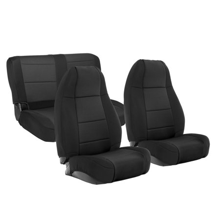 JEEP 91-95 YJ NEOPRENE SEAT COVER SET FRONT/REAR - BLACK