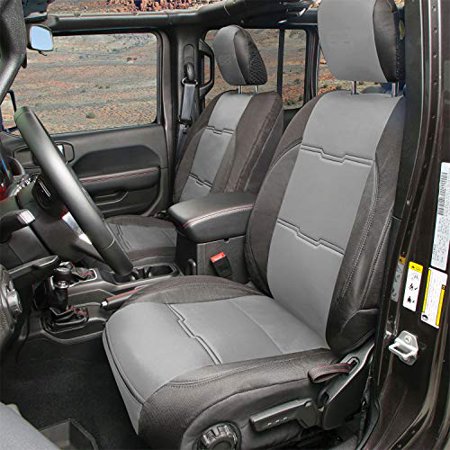 20C GLADIATOR JT GEN2 NEOPRENE FRONT/REAR SEAT COVER; CHARCOAL/BLACK