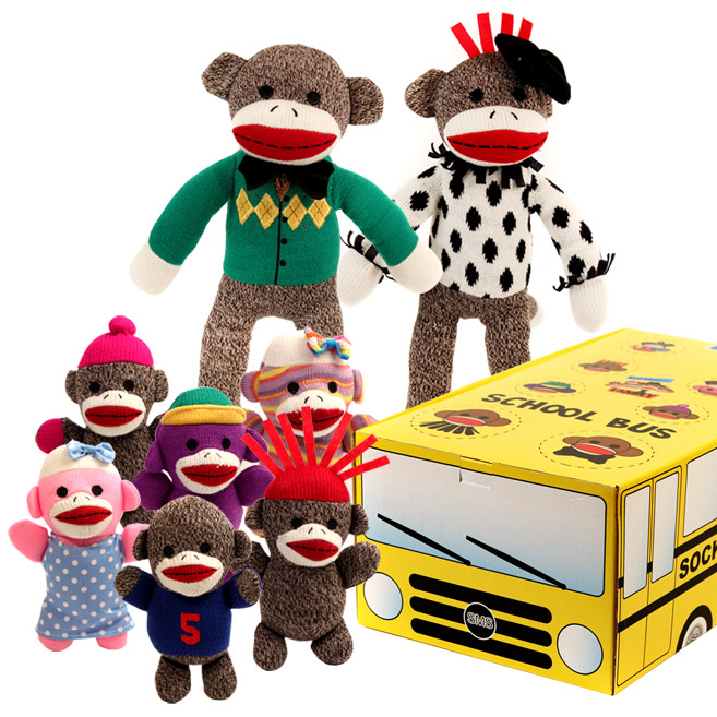 The Sock Monkey Family School Bus