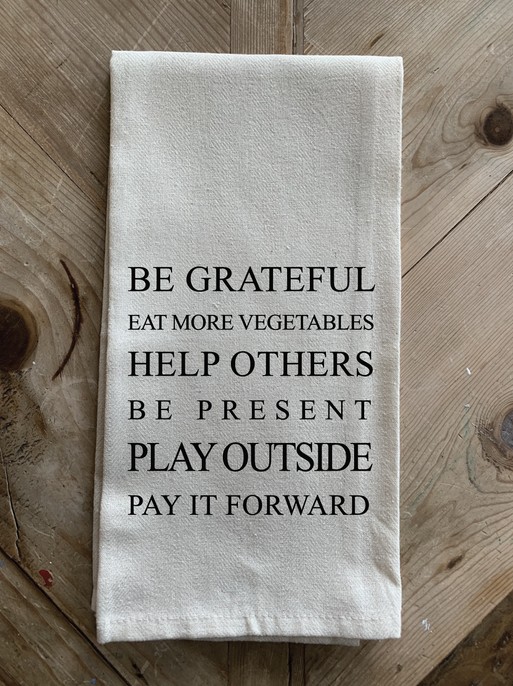 Be grateful, eat more vegetables... / Natural Kitchen Towel