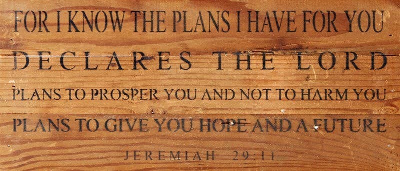 For I know the plans I have for you... Wall Sign