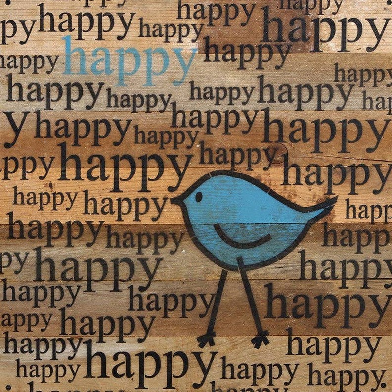 happy, happy (bird graphic)... Wall Sign