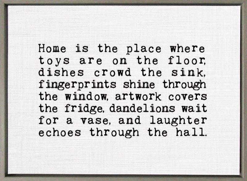 Home is the place where toys are on... Framed Canvas