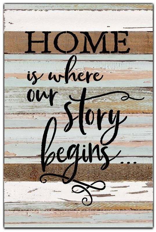 Home is where our story begins... Wall Sign