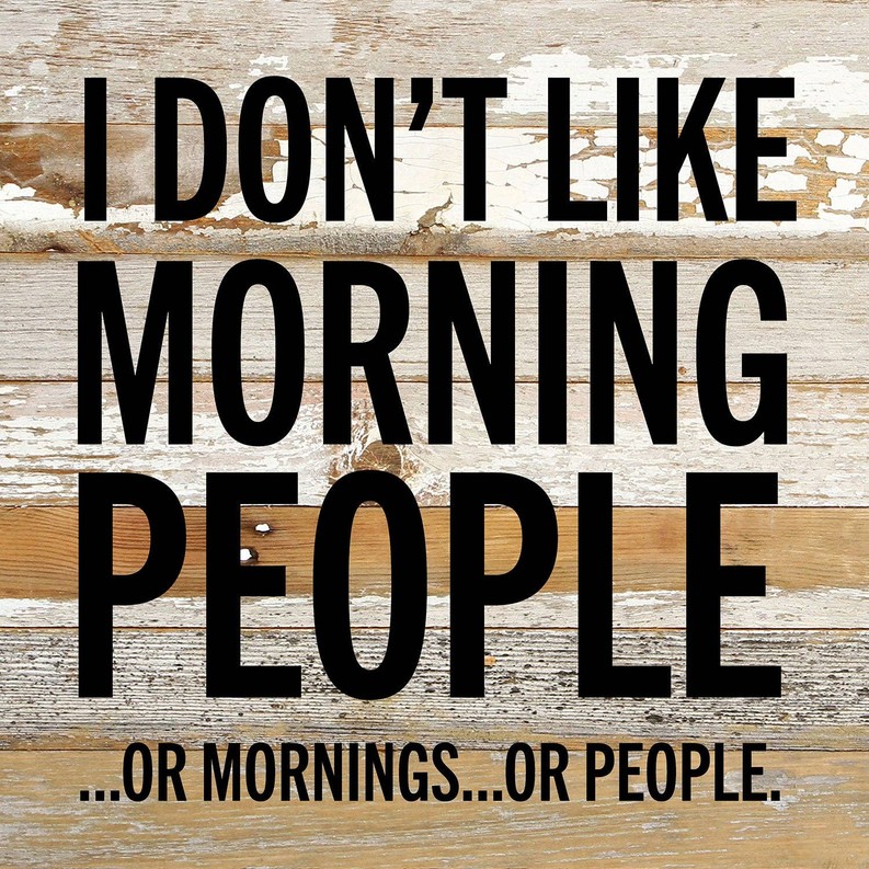 I don't like morning people...  or  morning... Wall Sign