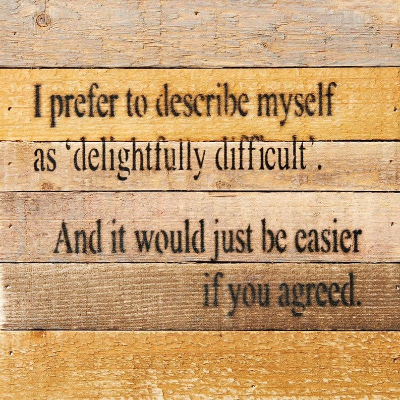 I prefer to describe myself as delightful... Wall Sign