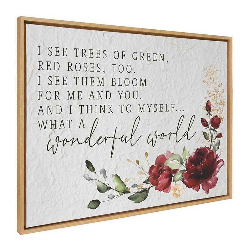 I see trees of green, red rose too... Framed Canvas