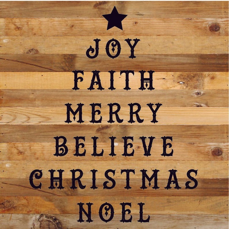 Joy Faith Merry Believe Christmas Noel (... Wood Sign
