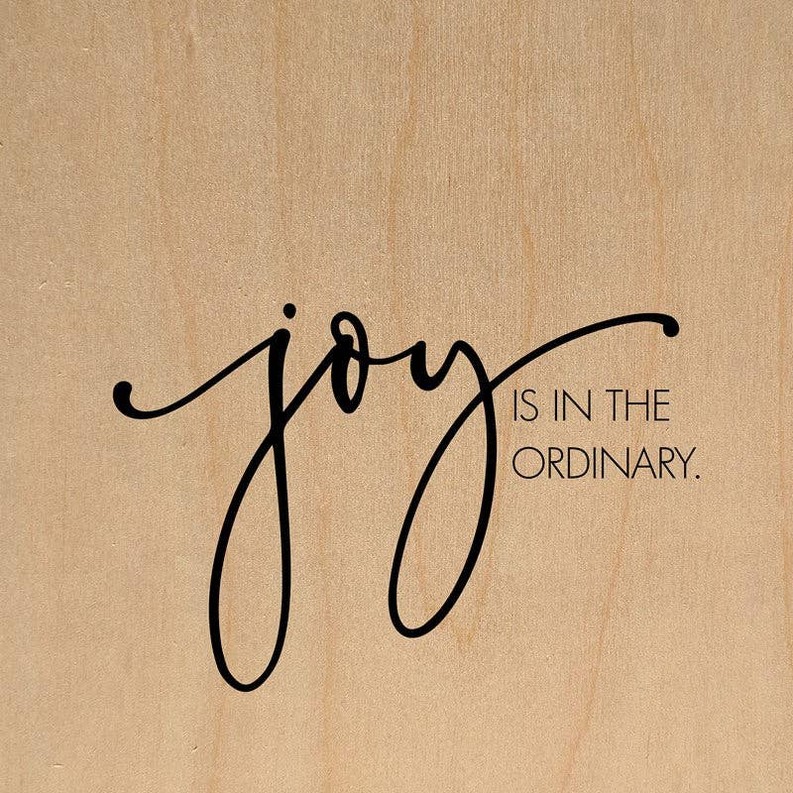 Joy is in the ordinary