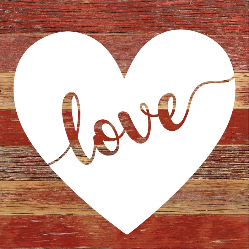 Love Heart... Wood Sign