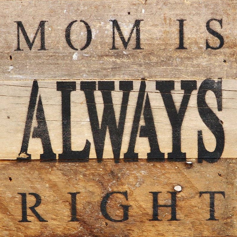 Mom is always right... Wall Sign