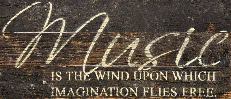 Music is the wind upon which...  Wall Sign