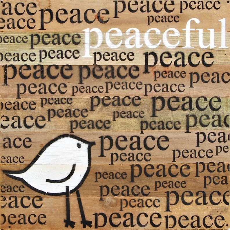peaceful, peace (bird graphic)... Wall Sign
