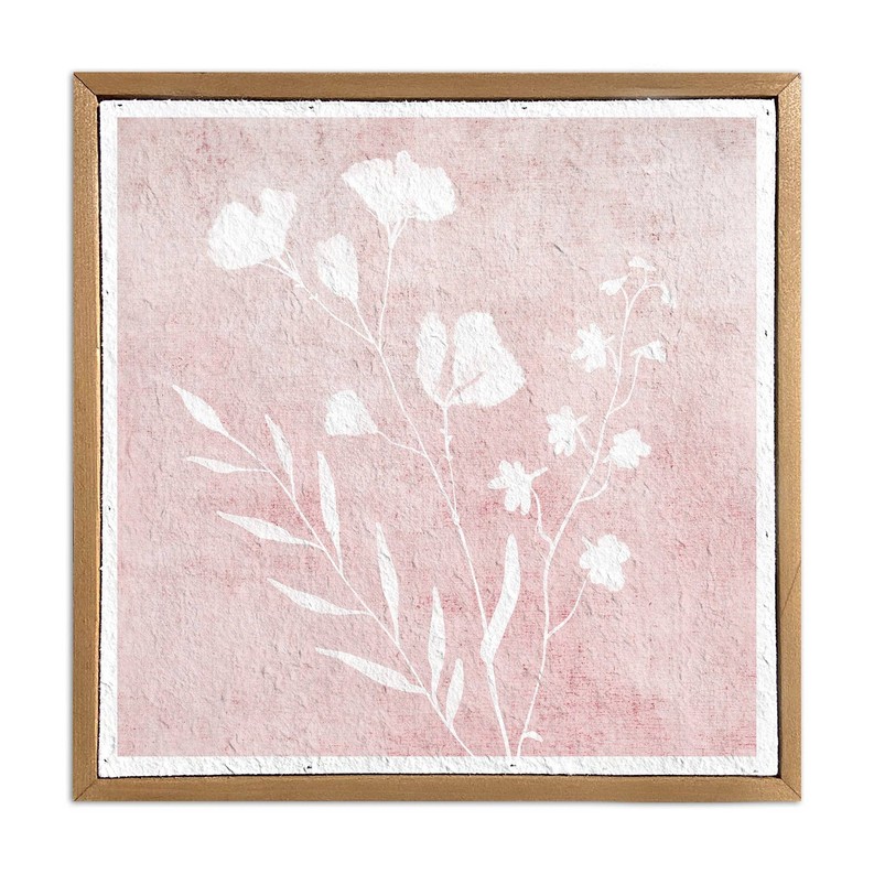 Pink with white floral... /  Pulp Paper Wall Decor