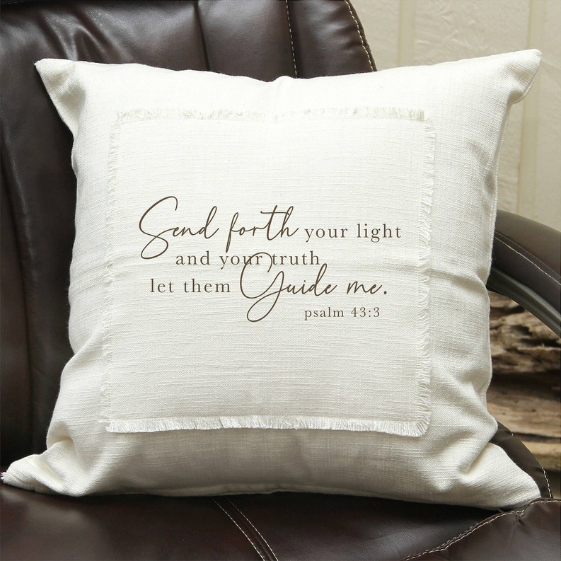 Send Forth your light and your truth / Natural Pillow Cover