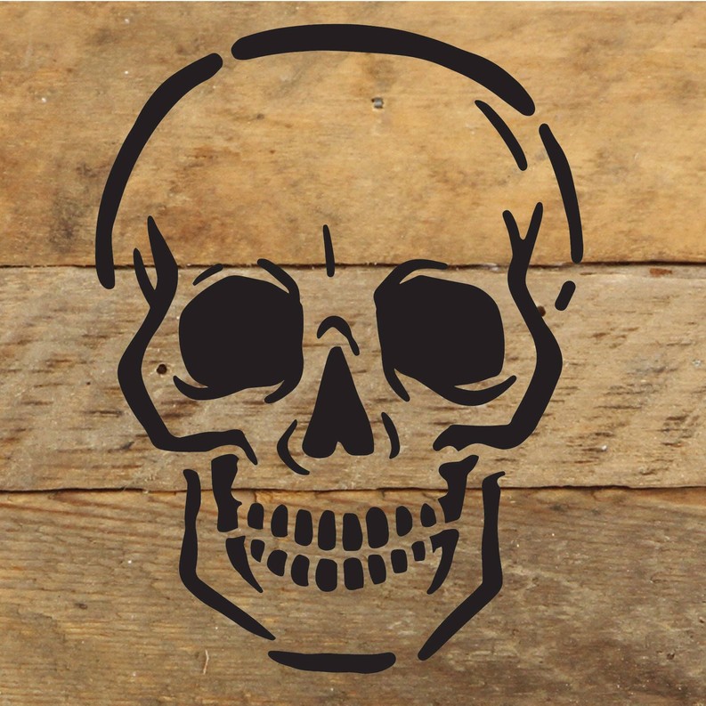 Skeleton Head Halloween... Wood Sign