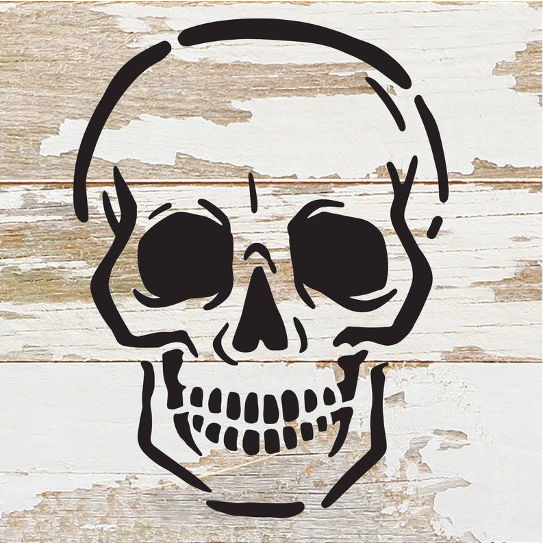 Skeleton Head Halloween... Wood Sign