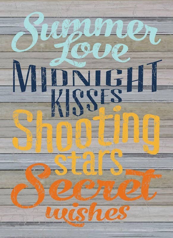 Summer Love Midnight Kisses Shooting Sta... Wall Sign