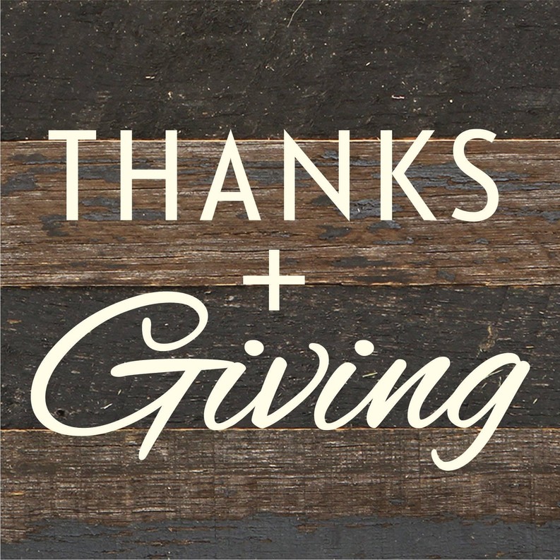 Thanks + Giving... Wood Sign