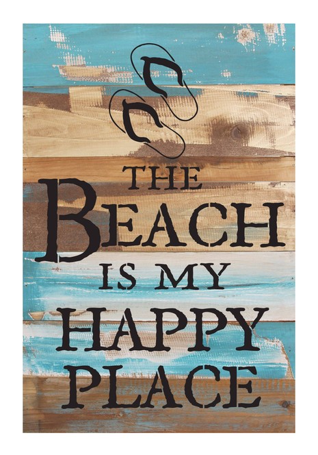 The beach is my happy place... Wall Sign