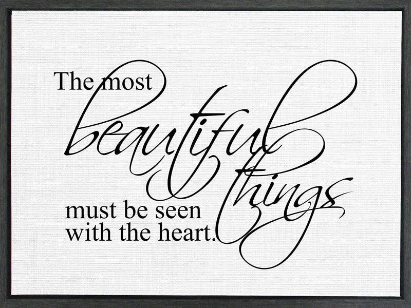 The most beautiful things must be see... Framed Canvas