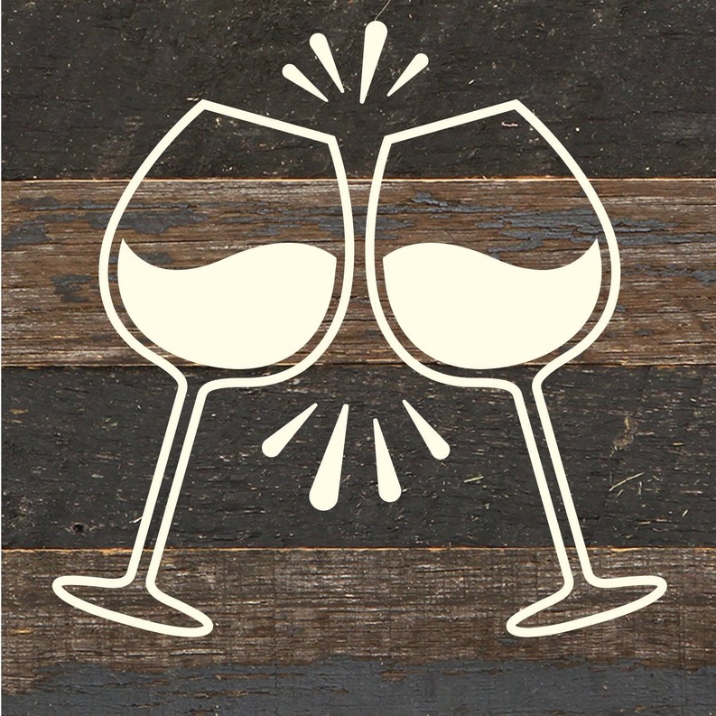Wine Glasses... Wood Sign