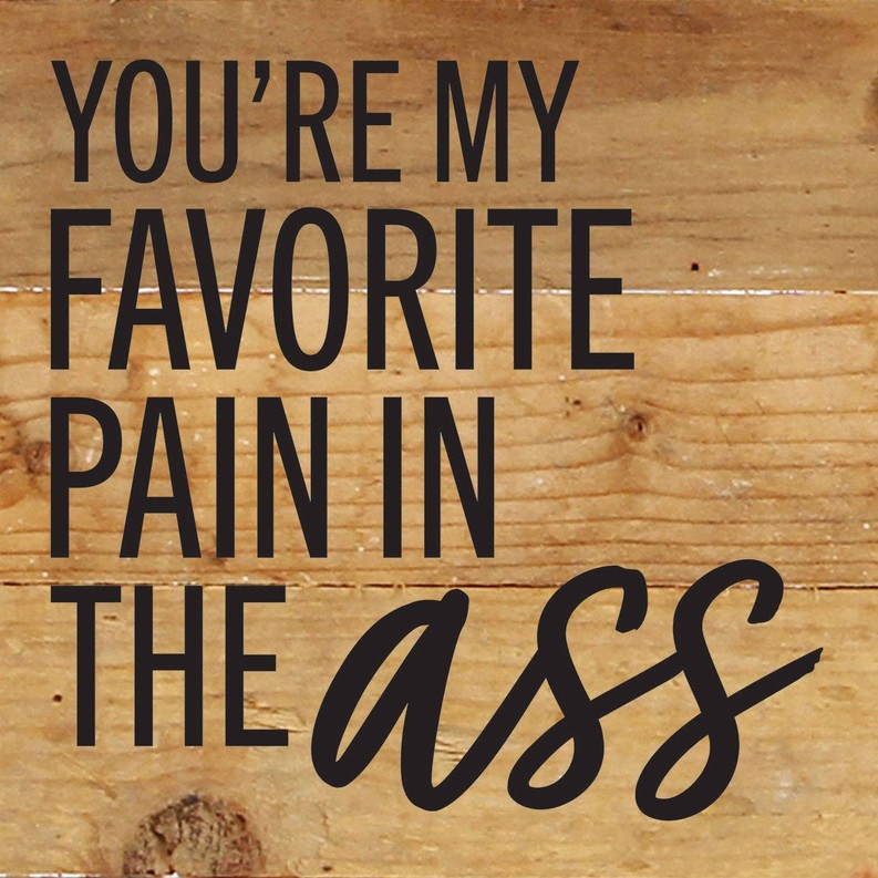 You're my favorite pain in the ass... Wall Sign 6x6 NR - Natural Reclaimed with Black Print
