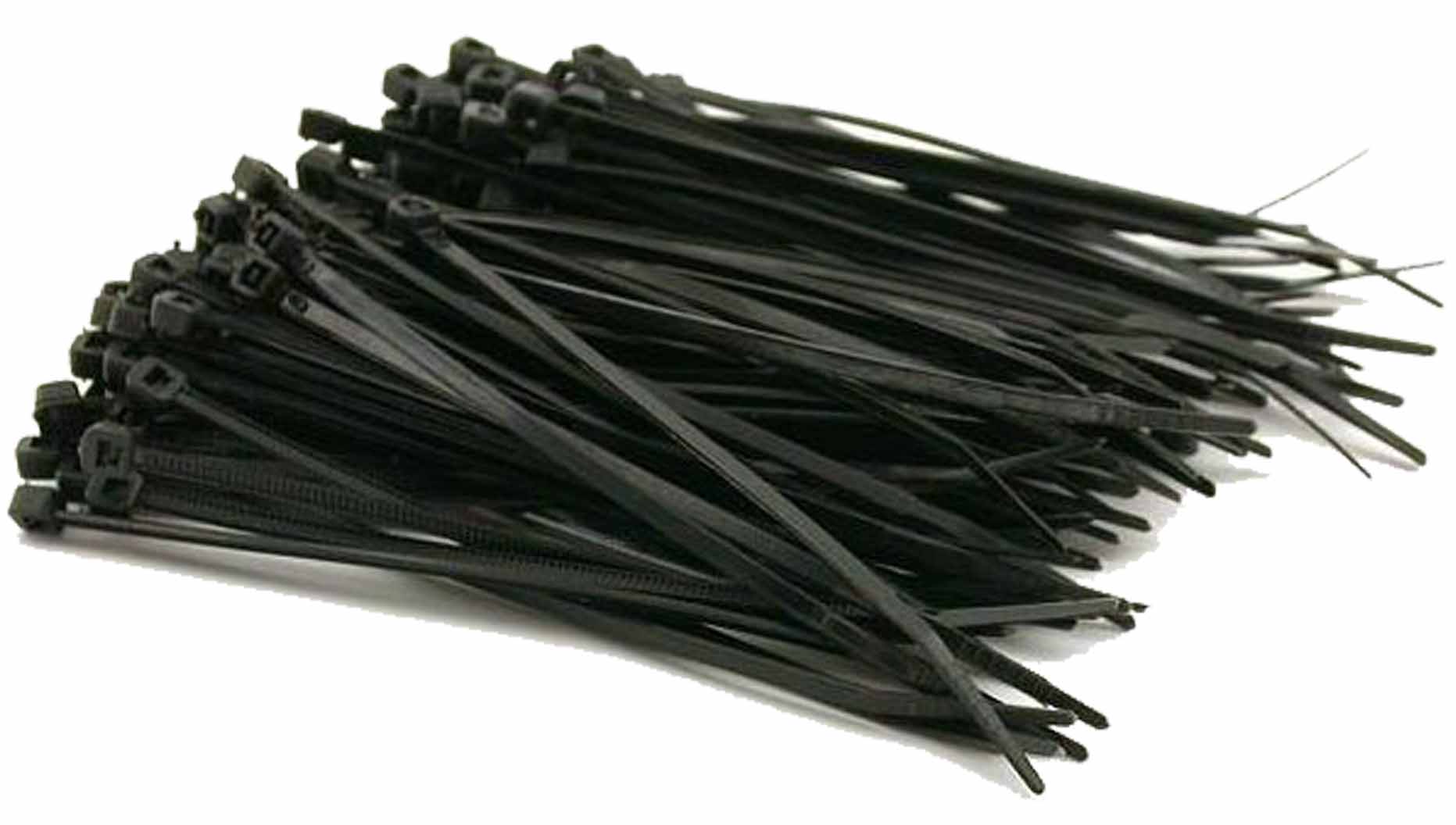 8" Black Zip Ties (100 Per Bag)
