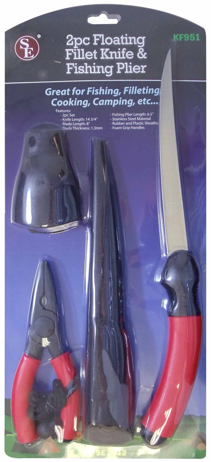 Floating Filet Knife And Plier Set W/Sheath